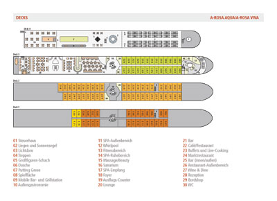 <b>Decksplan der A-Rosa Aqua</b> A-Rosa Aqua