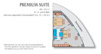 Grundriss der AIDAstella Premium Suite