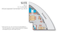 Grundriss der AIDAblu Suite